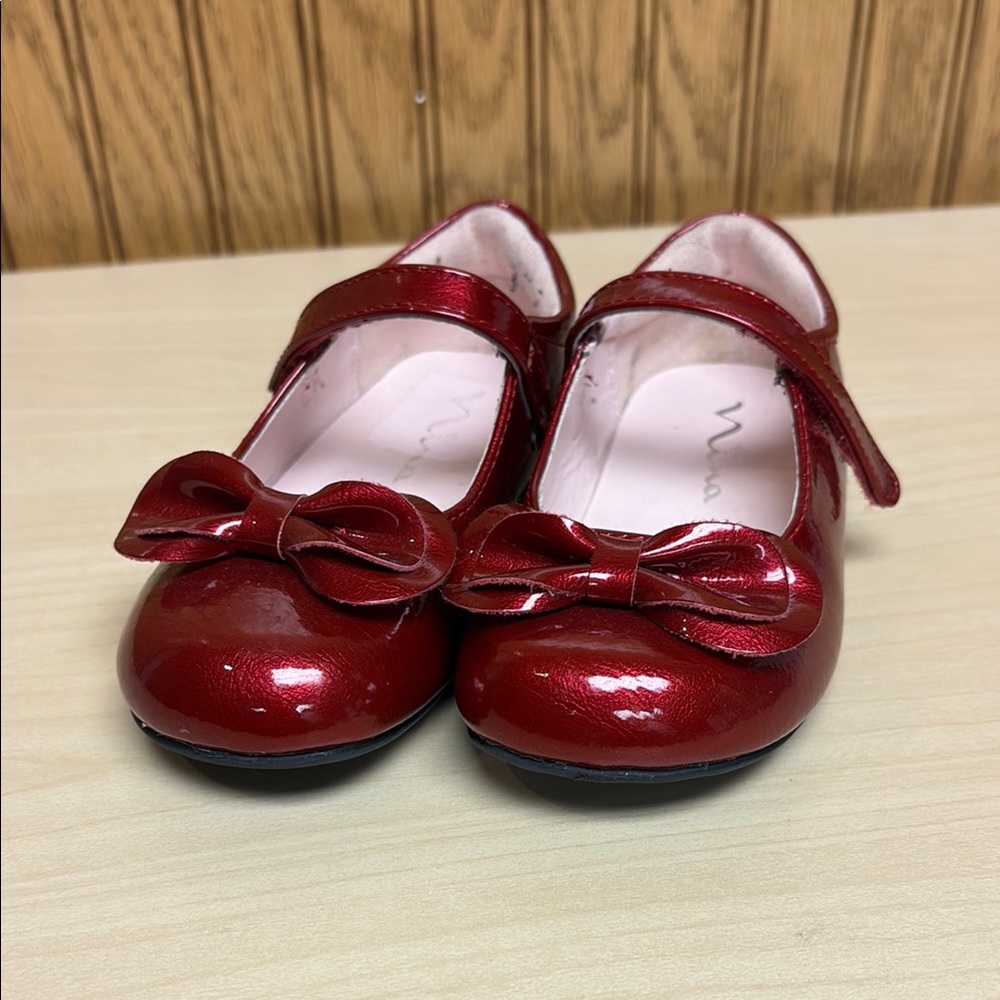 Nina Shoes Shiny Red Kids Dress Shoes